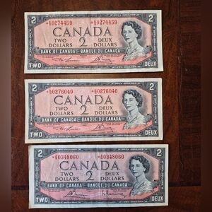 DEVILS FACE 1954 2 Dollar Bill Canadian Circulated Currency Canada Collectable
